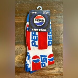 Pepsi Crew Socks | Red White Blue Logo | Unisex Size 6–13 NWT